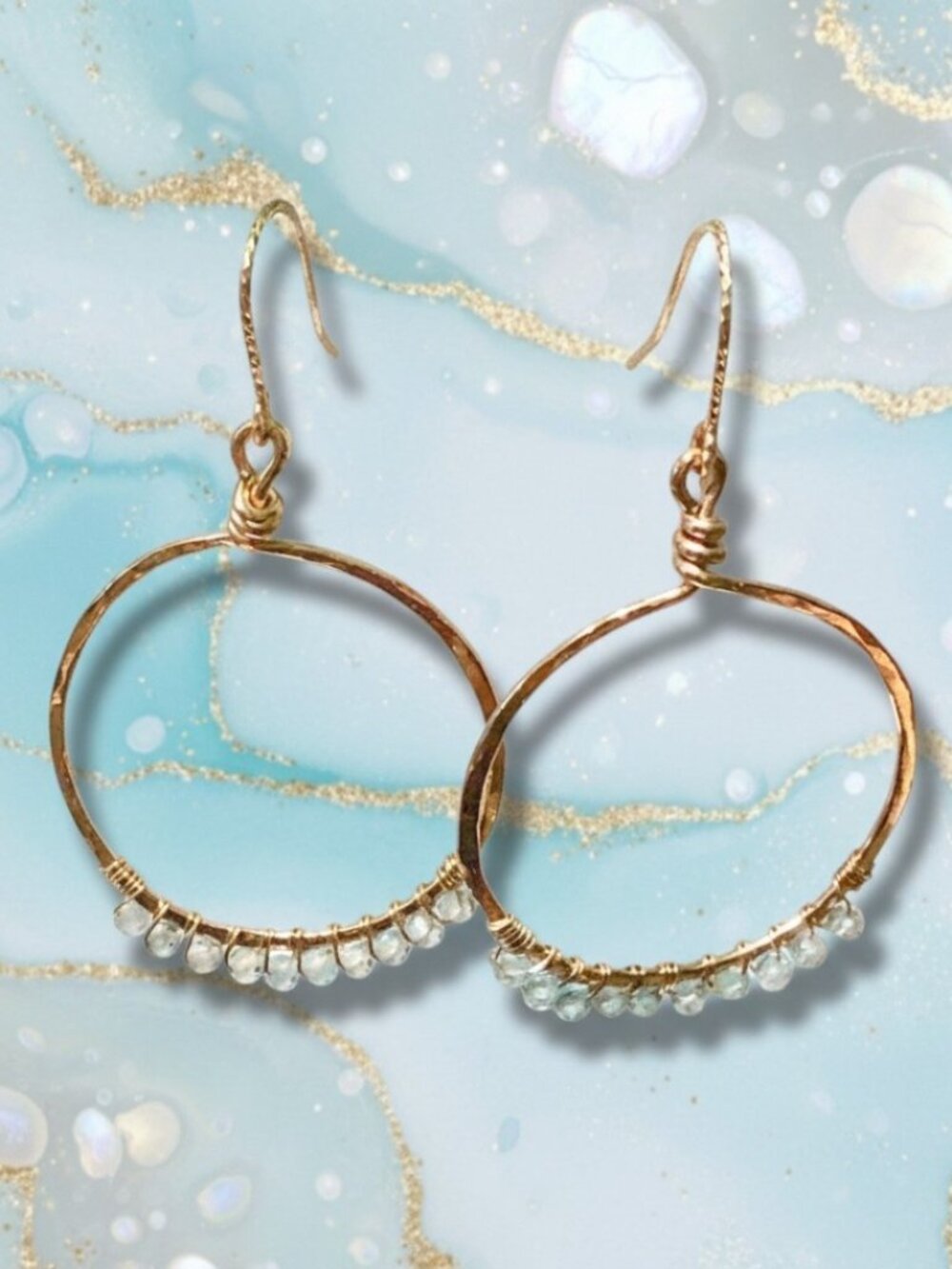 Natural Apatite Earrings,  Handmade 14k Gold Filled Jewelry